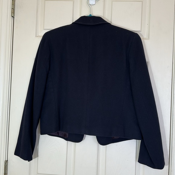 Chelsea Cambell Navy Blue Woolen Blazer Jacket Size 8 Petite - Picture 5 of 6